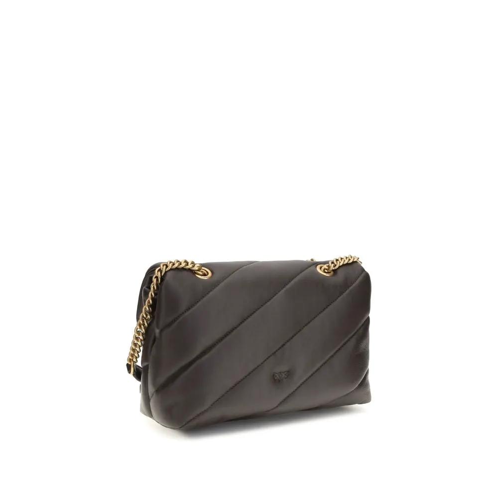 PINKO PINKO Brown Calf Leather Bos Taurus Shoulder Bag