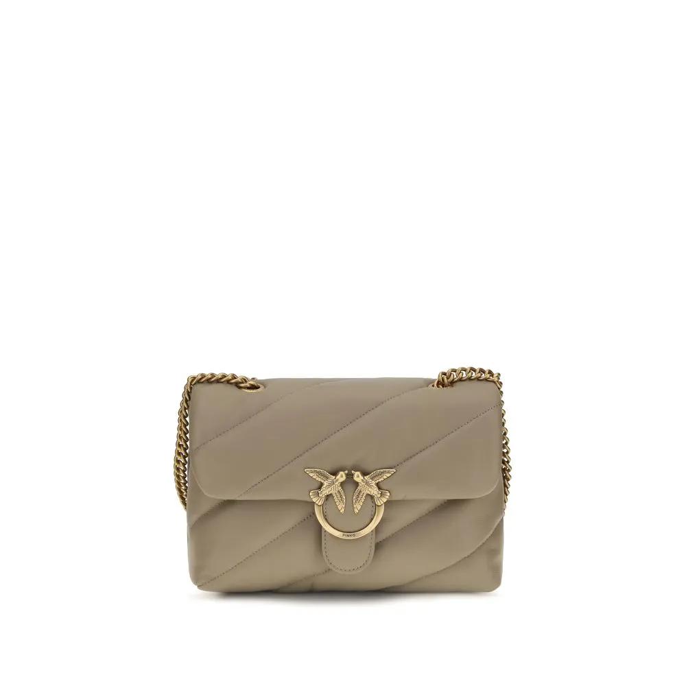 PINKO PINKO Gray Calf Leather Bos Taurus Shoulder Bag