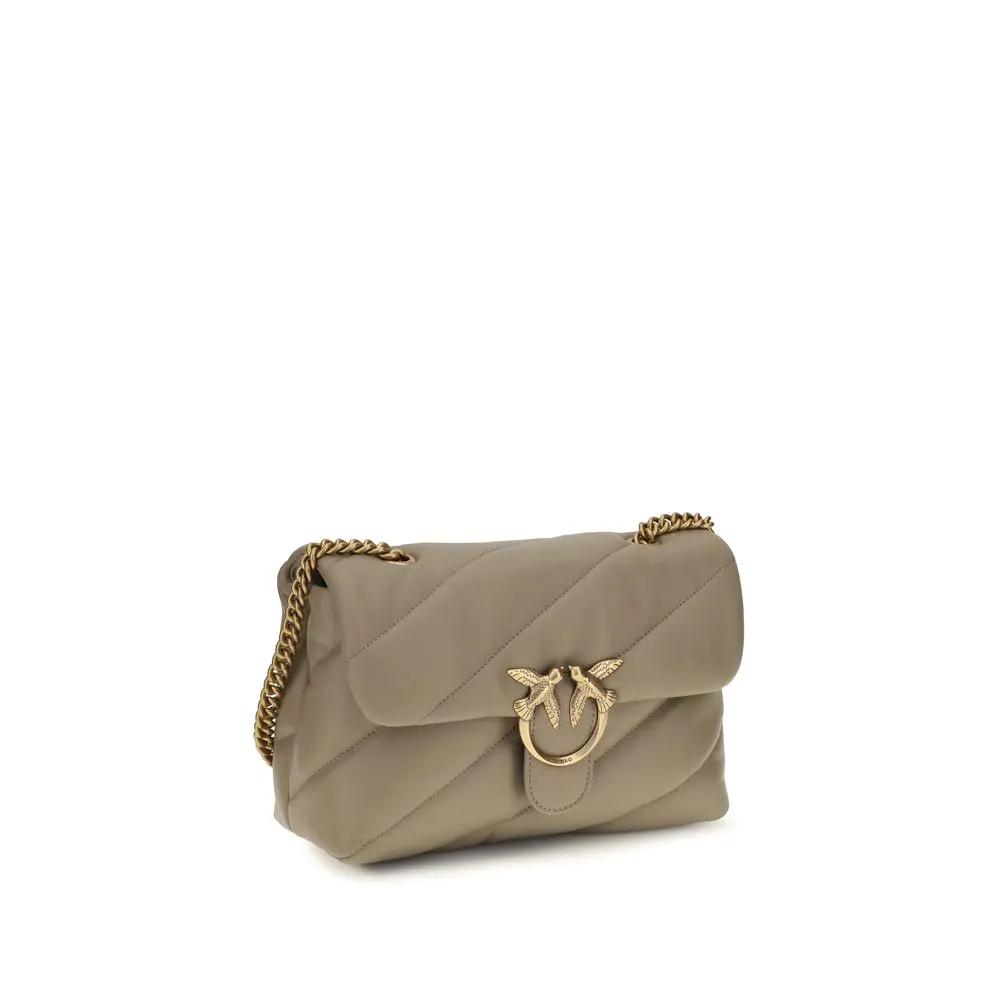 PINKO PINKO Gray Calf Leather Bos Taurus Shoulder Bag