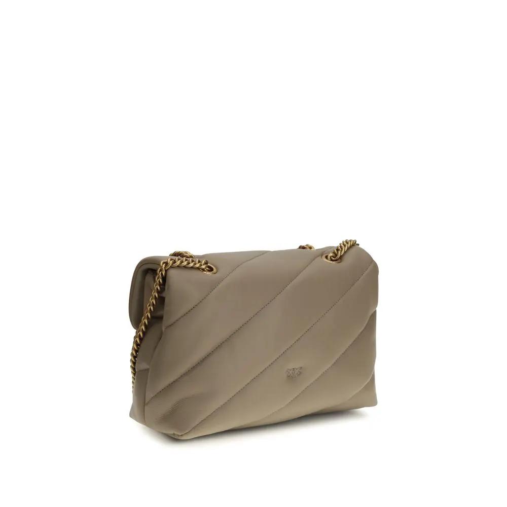 PINKO PINKO Gray Calf Leather Bos Taurus Shoulder Bag