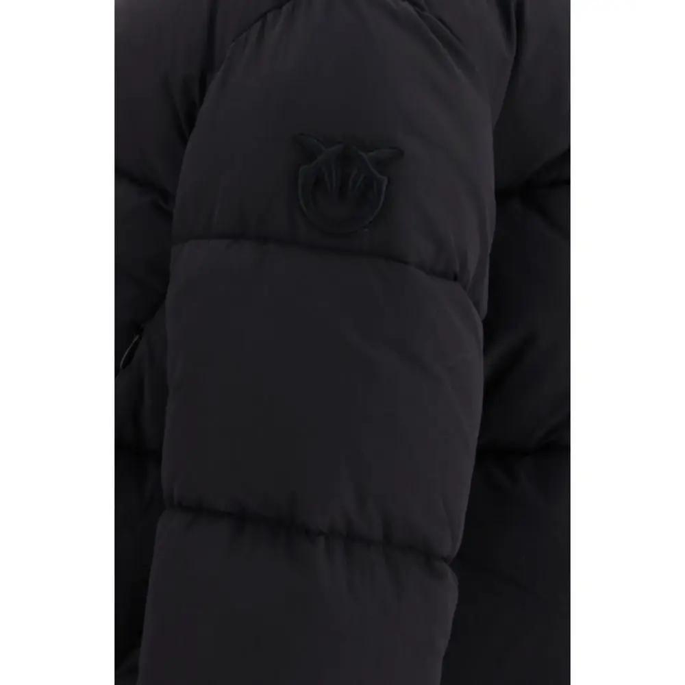 PINKO PINKO Black Nylon Full-Length Jacket
