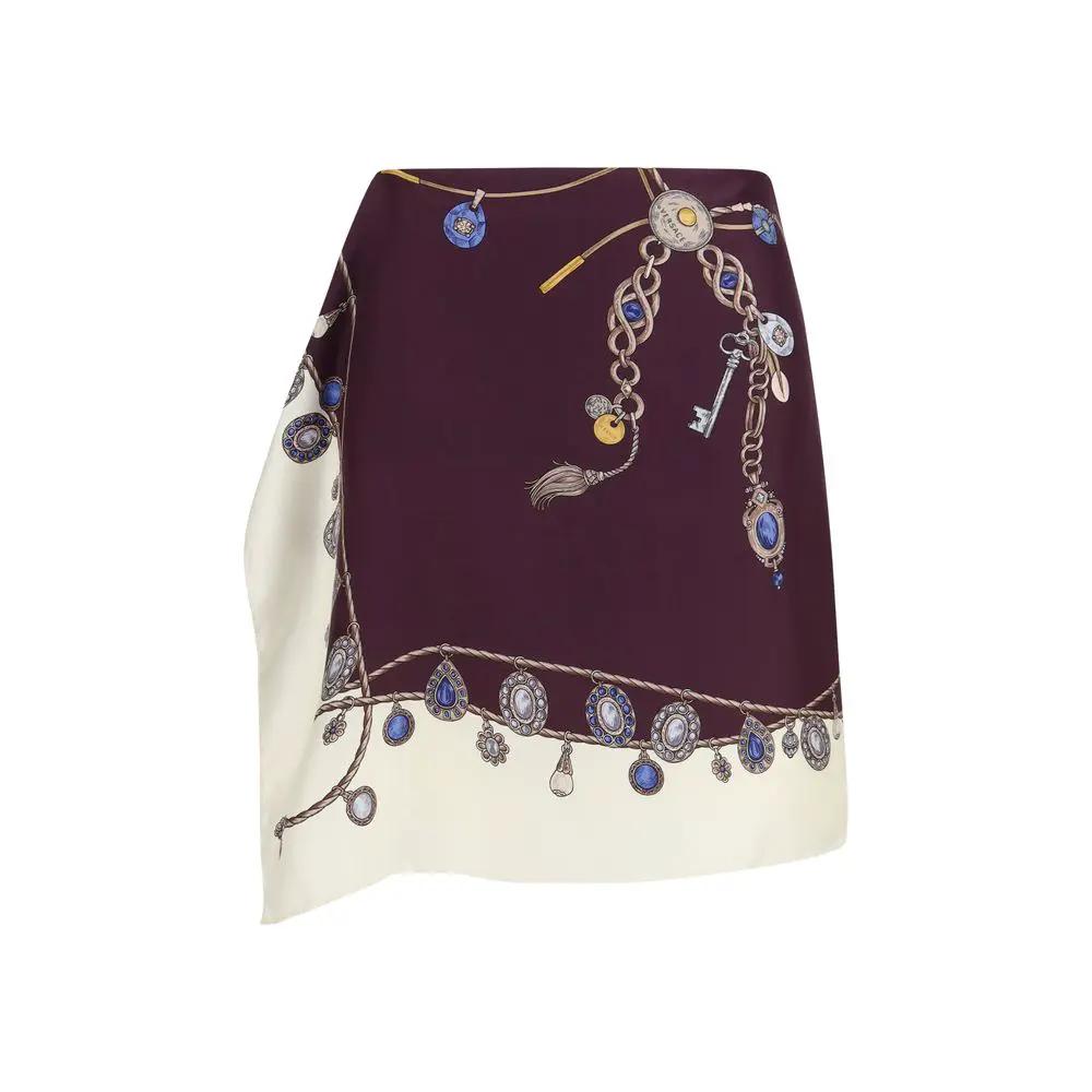 Versace Versace Bordeaux Silk Mini Skirt