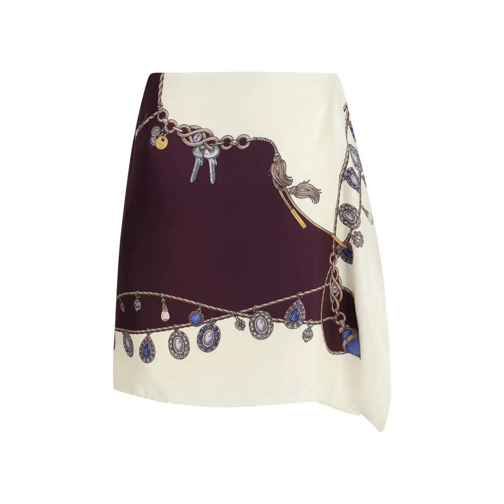 Versace Versace Bordeaux Silk Mini Skirt