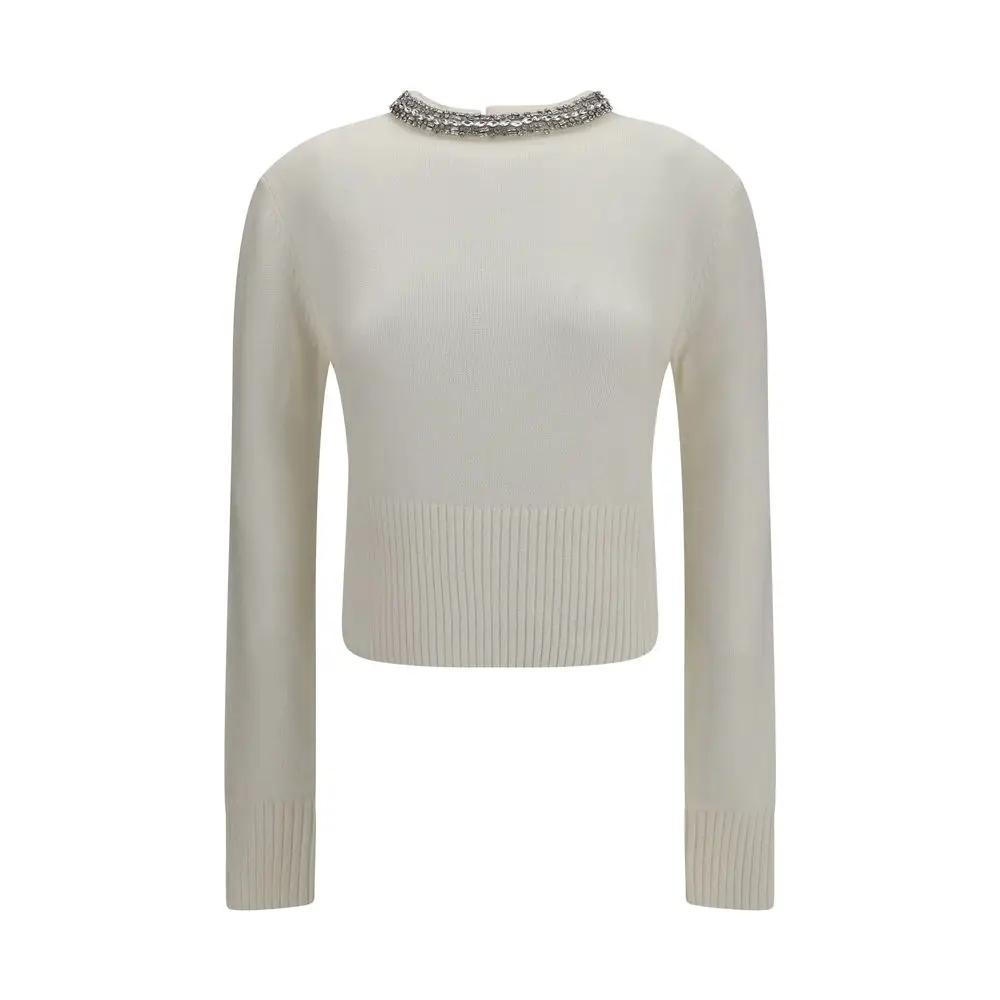 PINKO PINKO White Wool Oves Aries Sweatshirt