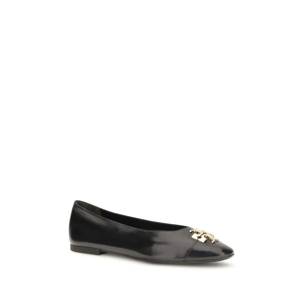 Tory Burch Tory Burch Black Calf Leather Bos Taurus Ballet Flats