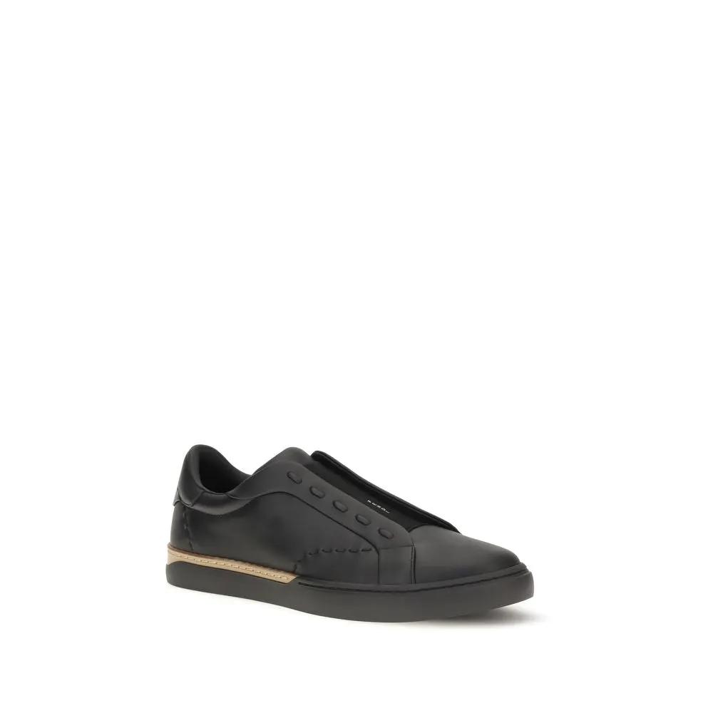 Fendi Fendi Black Calf Leather Bos Taurus Sneakers