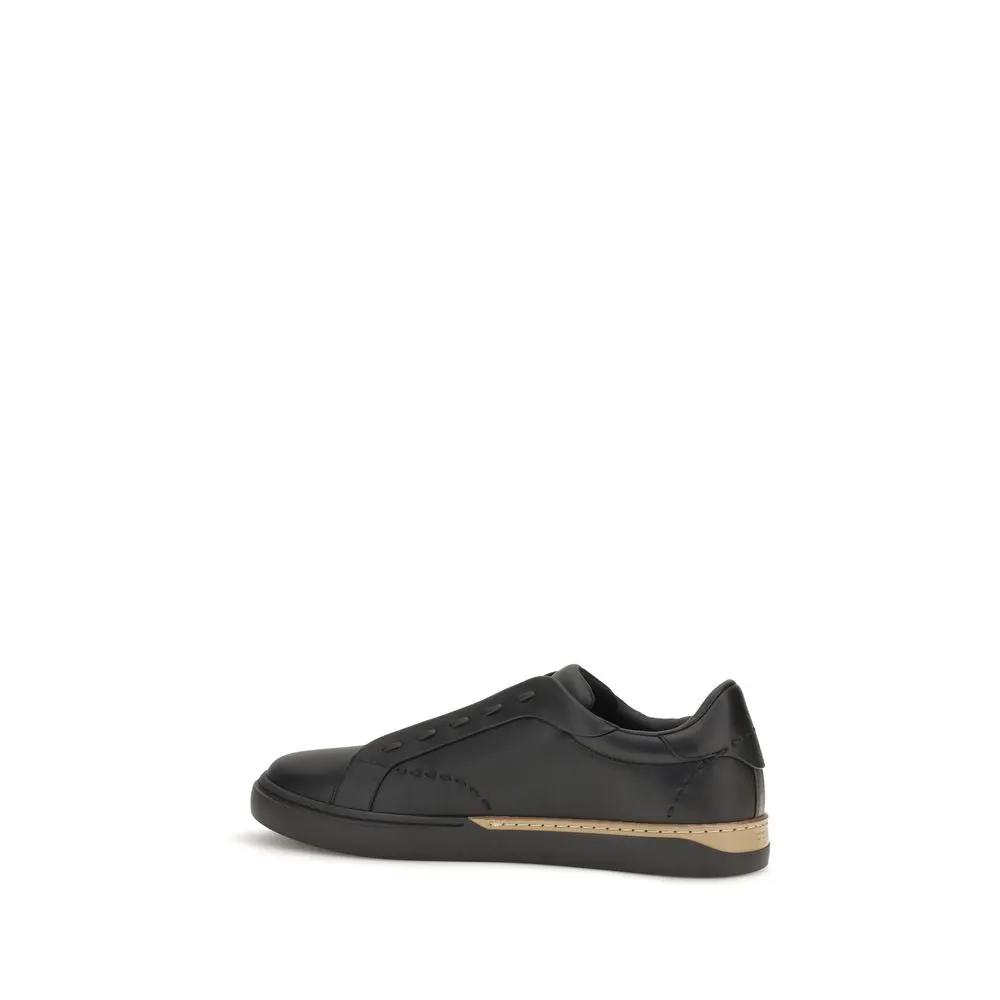 Fendi Fendi Black Calf Leather Bos Taurus Sneakers