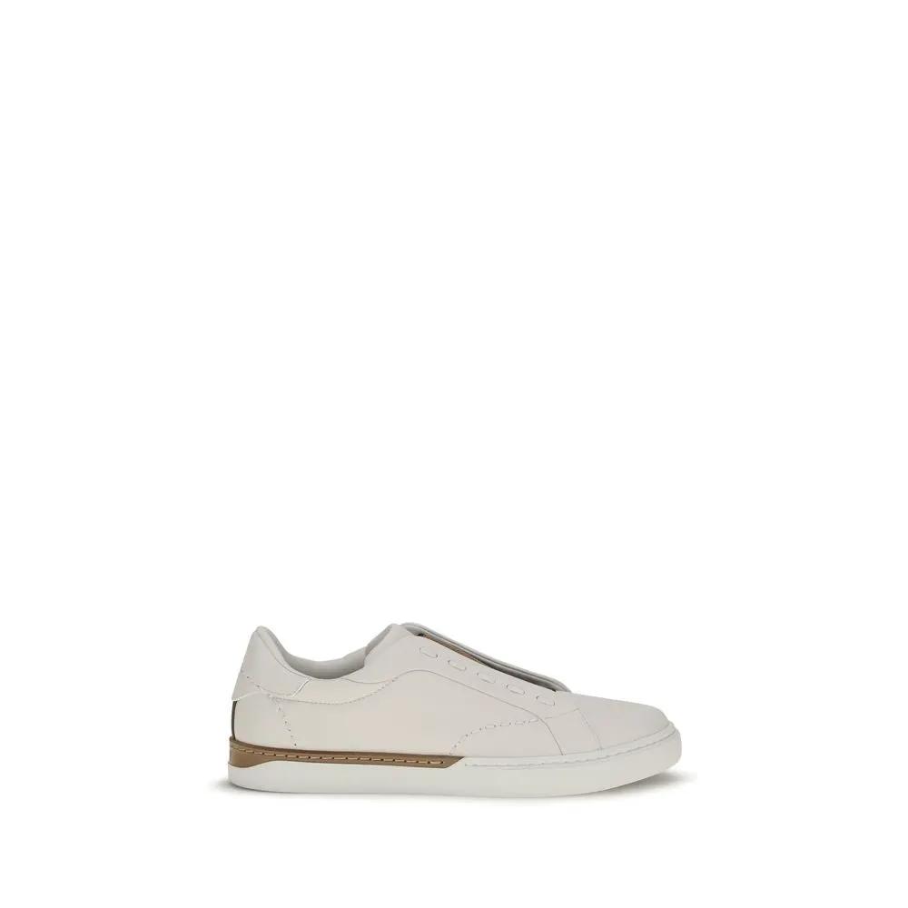 Fendi Fendi White Calf Leather Bos Taurus Low Top Sneakers