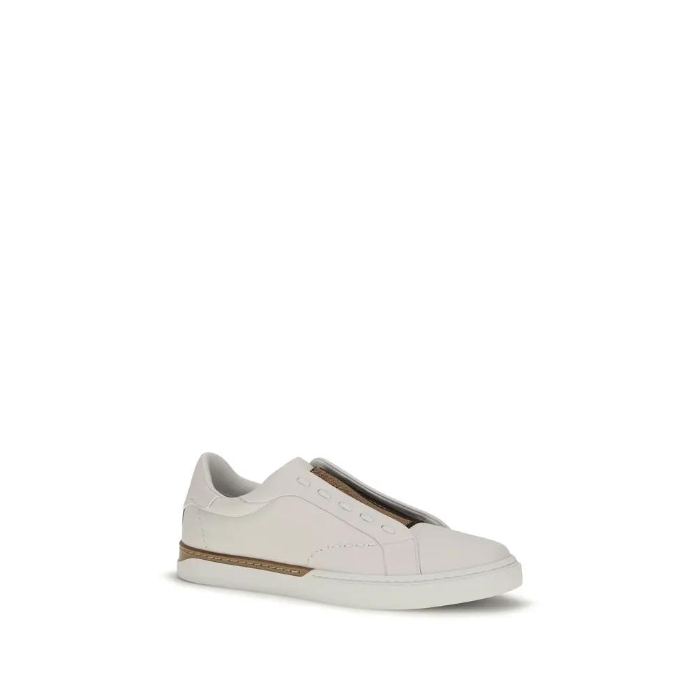 Fendi Fendi White Calf Leather Bos Taurus Low Top Sneakers