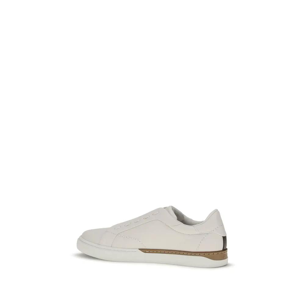 Fendi Fendi White Calf Leather Bos Taurus Low Top Sneakers