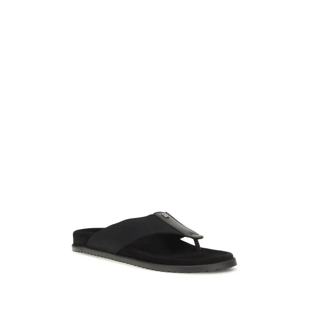 Sandales tongs Dolce & Gabbana en polyester noir