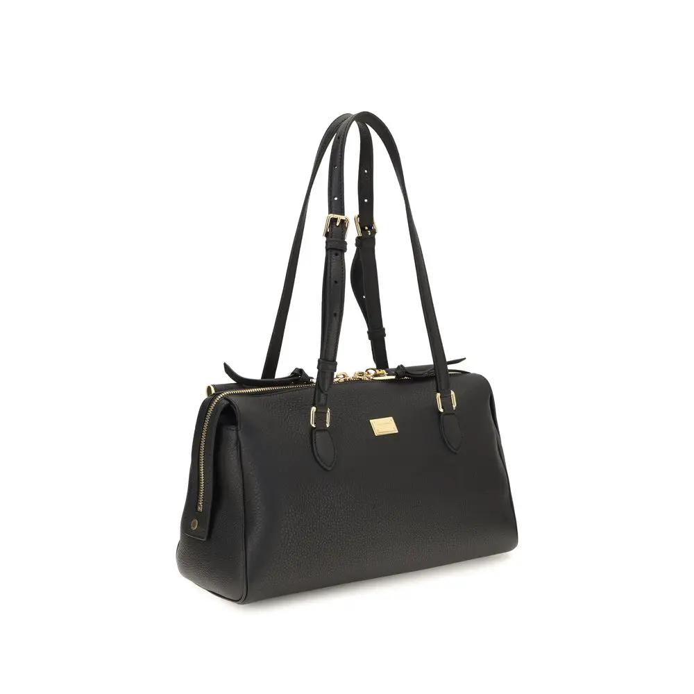 Sac bandoulière Bos Taurus en cuir de veau noir Dolce &amp; Gabbana