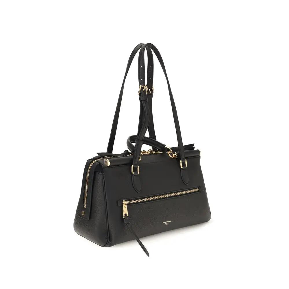 Sac bandoulière Bos Taurus en cuir de veau noir Dolce &amp; Gabbana