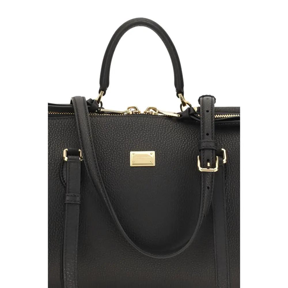 Sac bandoulière Bos Taurus en cuir de veau noir Dolce &amp; Gabbana
