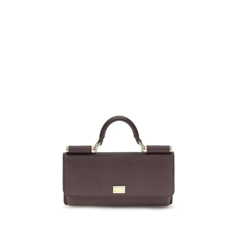 Dolce & Gabbana Brown Calf Leather Bos Taurus Shoulder Bag