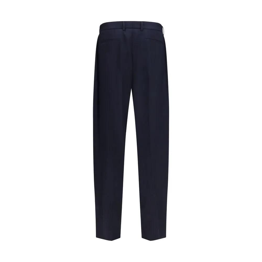 Pantalon en laine bleue Oves Aries Dolce & Gabbana