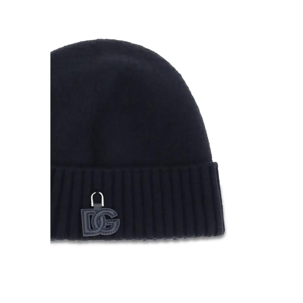 Dolce & Gabbana Black Wool Oves Aries Beanie