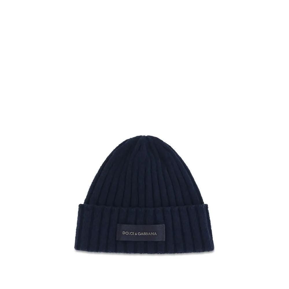Dolce & Gabbana Blue Wool Oves Aries Beanie