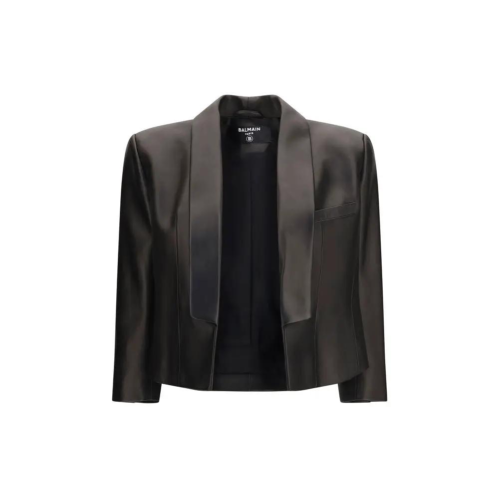 Balmain Balmain Black Lamb Ovis Aries Aries Leather Jacket