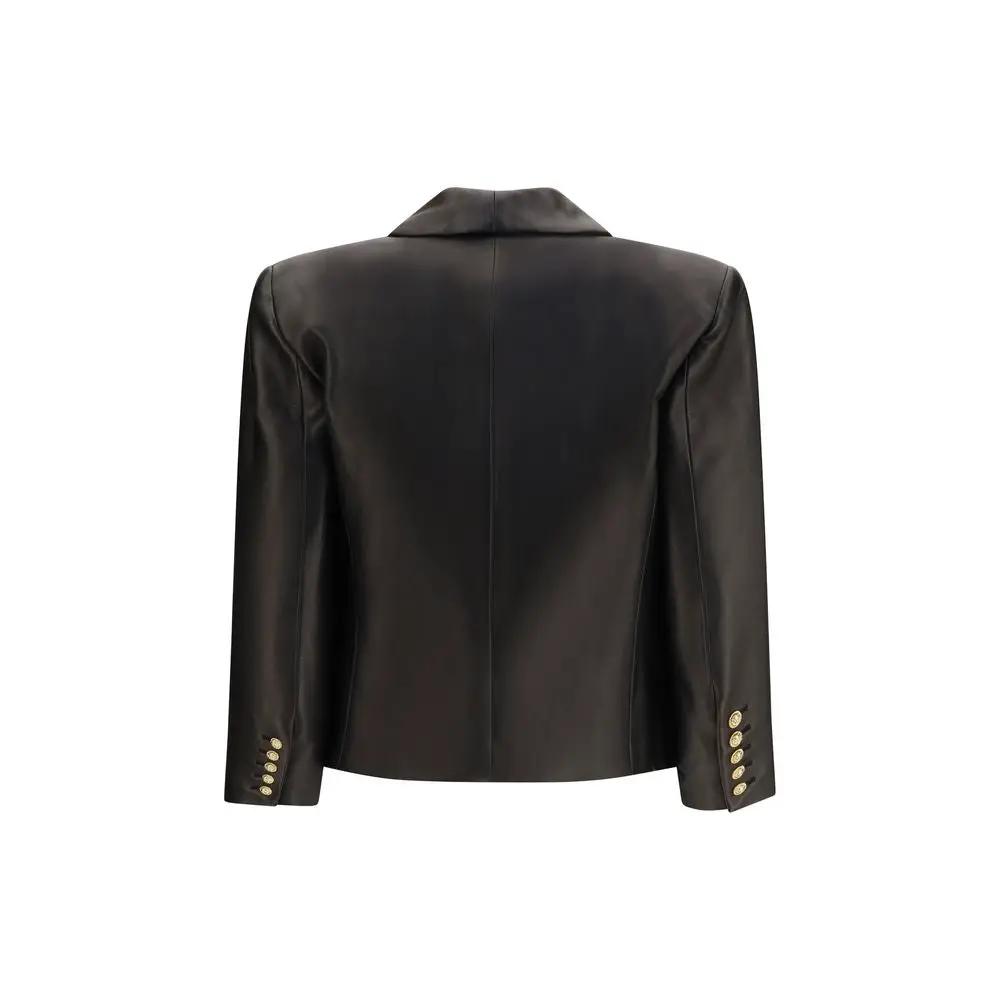 Balmain Balmain Black Lamb Ovis Aries Aries Leather Jacket