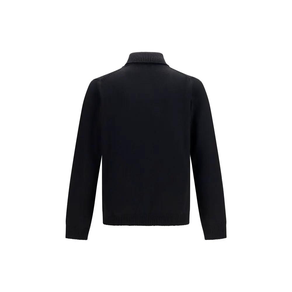 Roberto Collina Black Wool Oves Aries Turtleneck