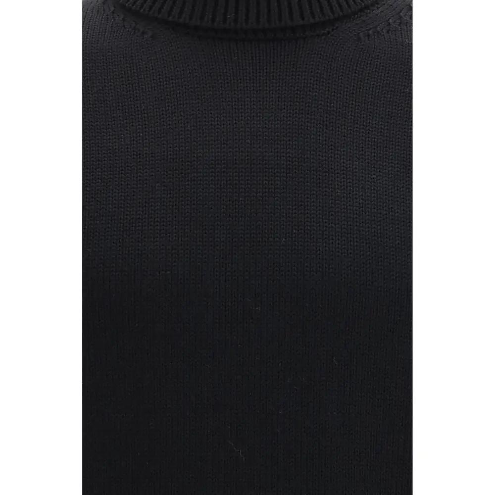 Roberto Collina Black Wool Oves Aries Turtleneck