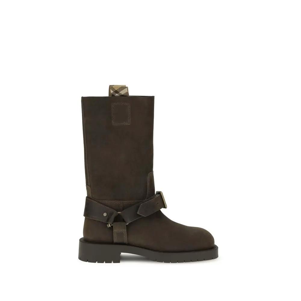 Burberry Brown Calf Leather Bos Taurus Lace-Up Boots
