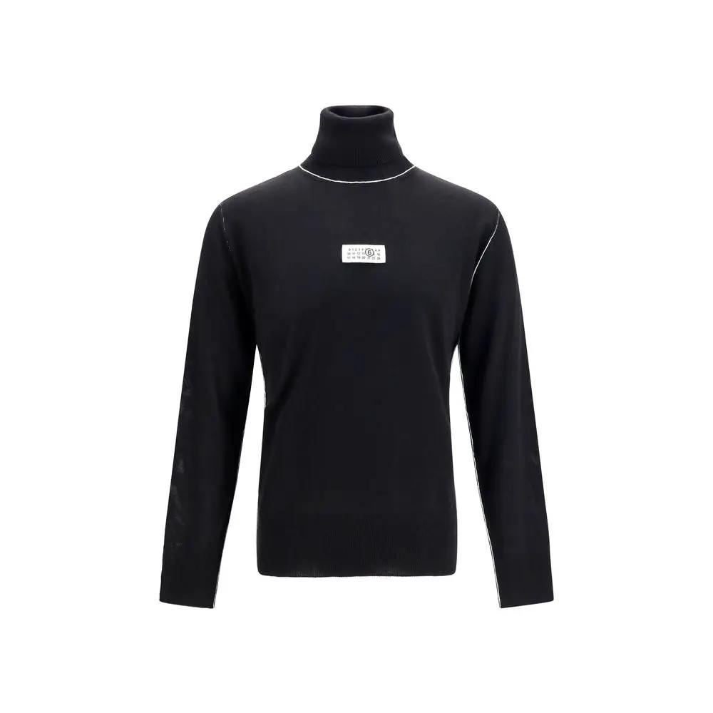 MM6 Black Wool Oves Aries Turtleneck