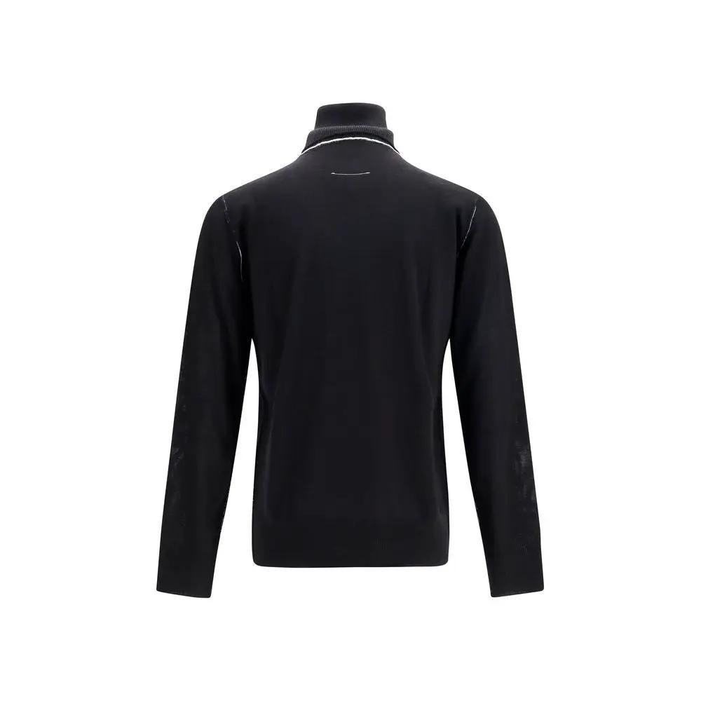 MM6 Black Wool Oves Aries Turtleneck