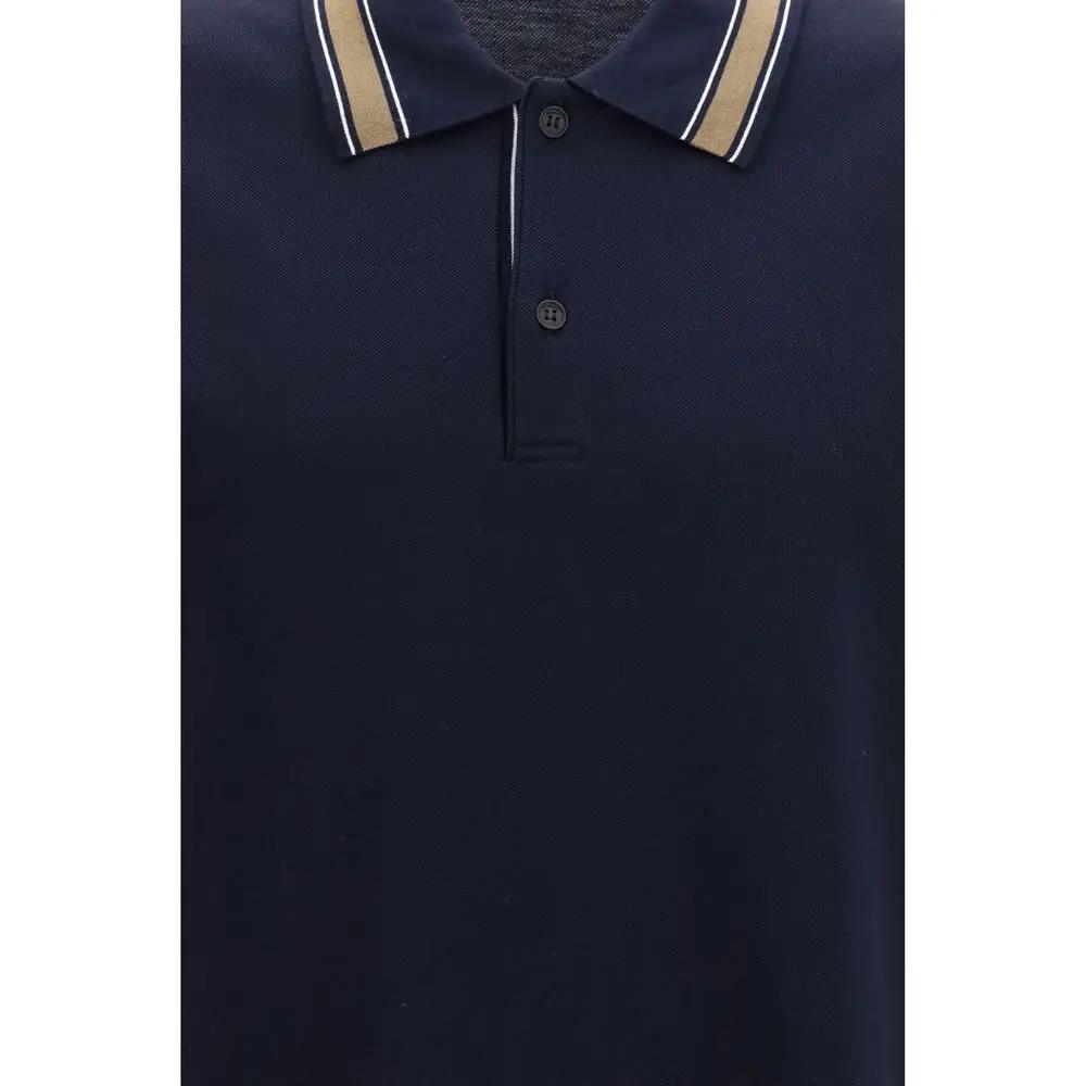 Polo Ferragamo bleu en coton