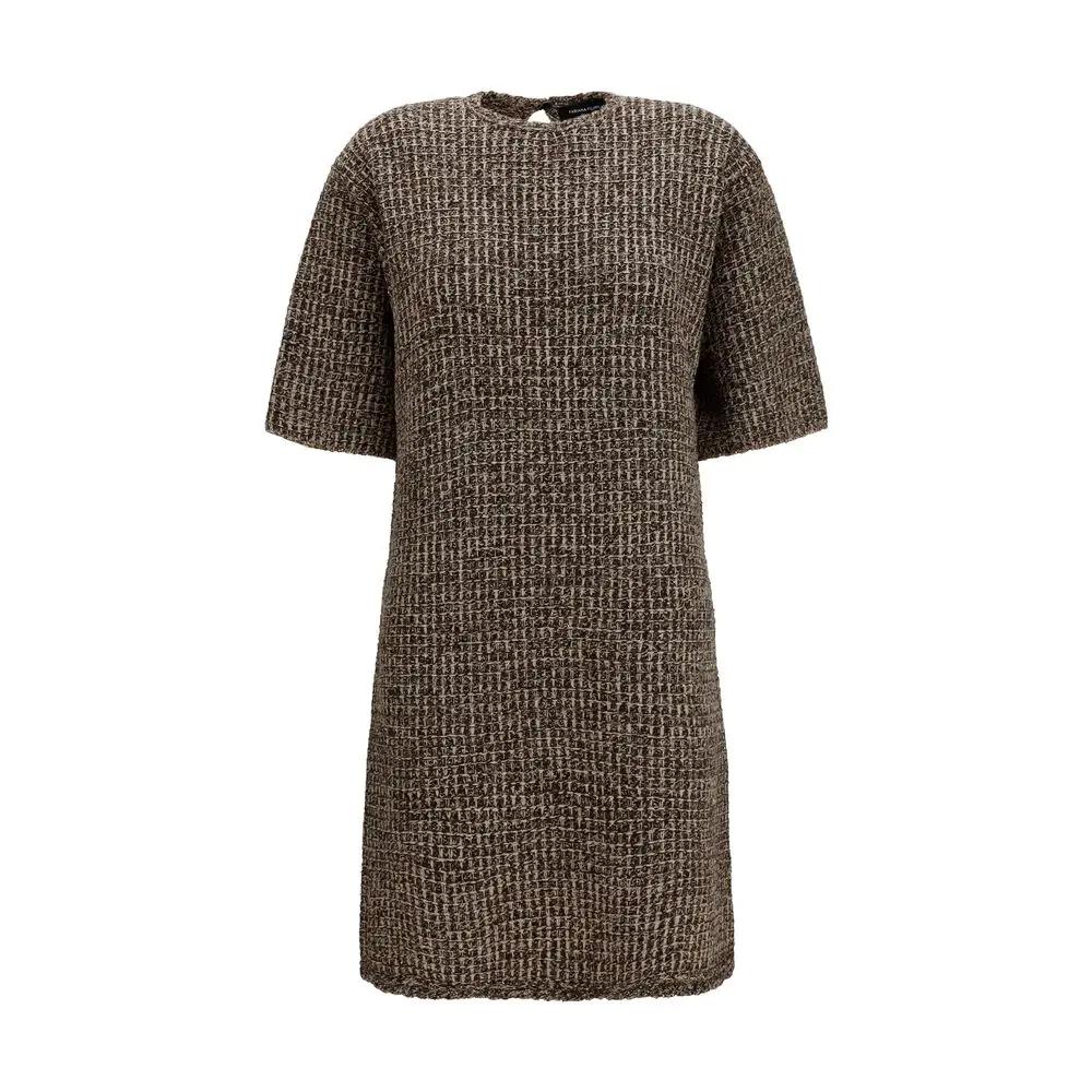 Fabiana Filippi Brown Wool Oves Aries Casual Dress
