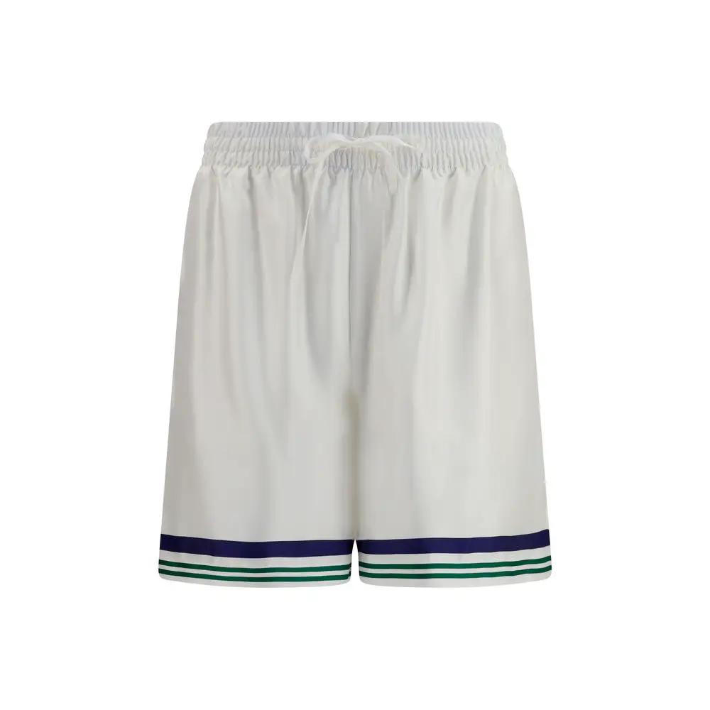 Short bermuda en soie blanche Casablanca