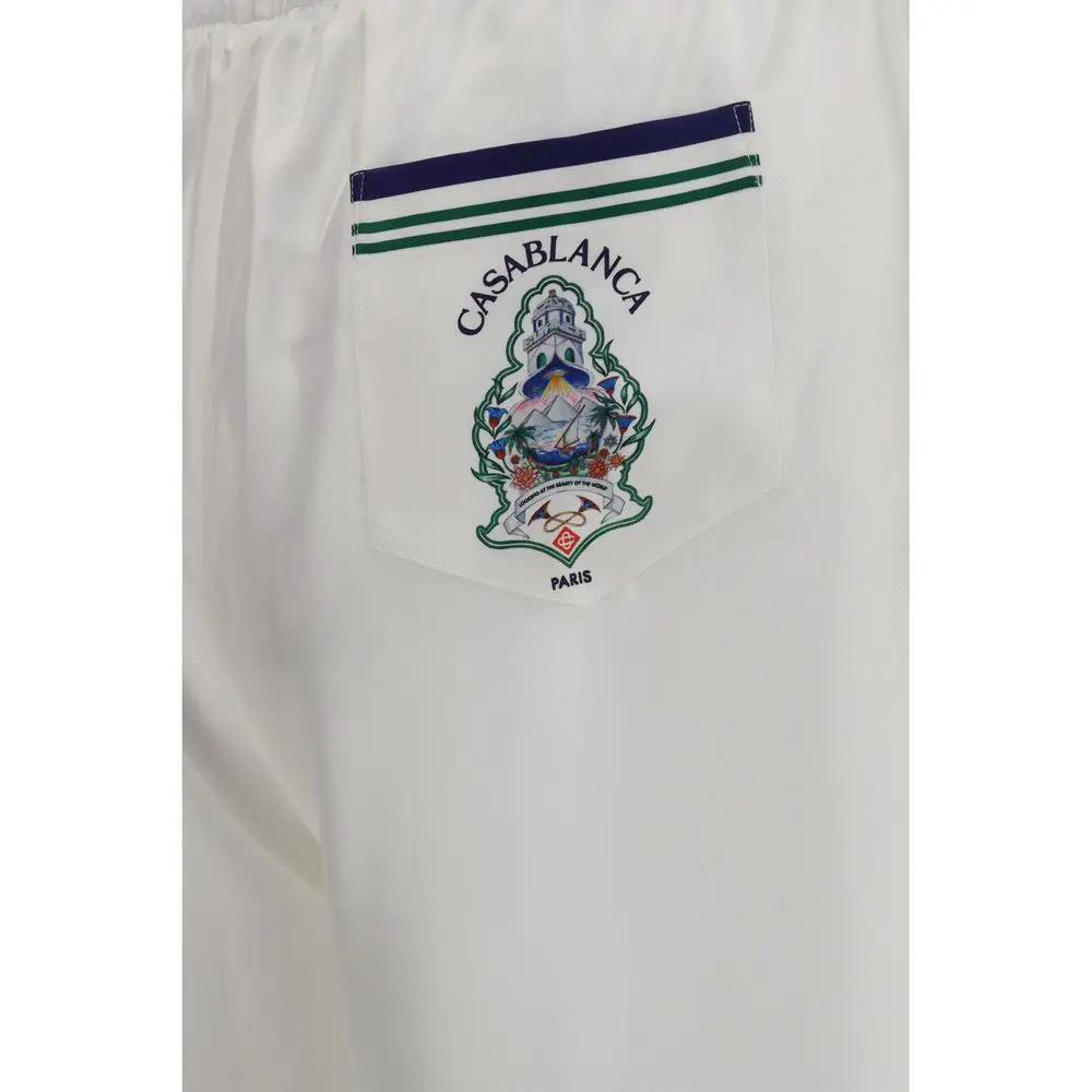 Short bermuda en soie blanche Casablanca