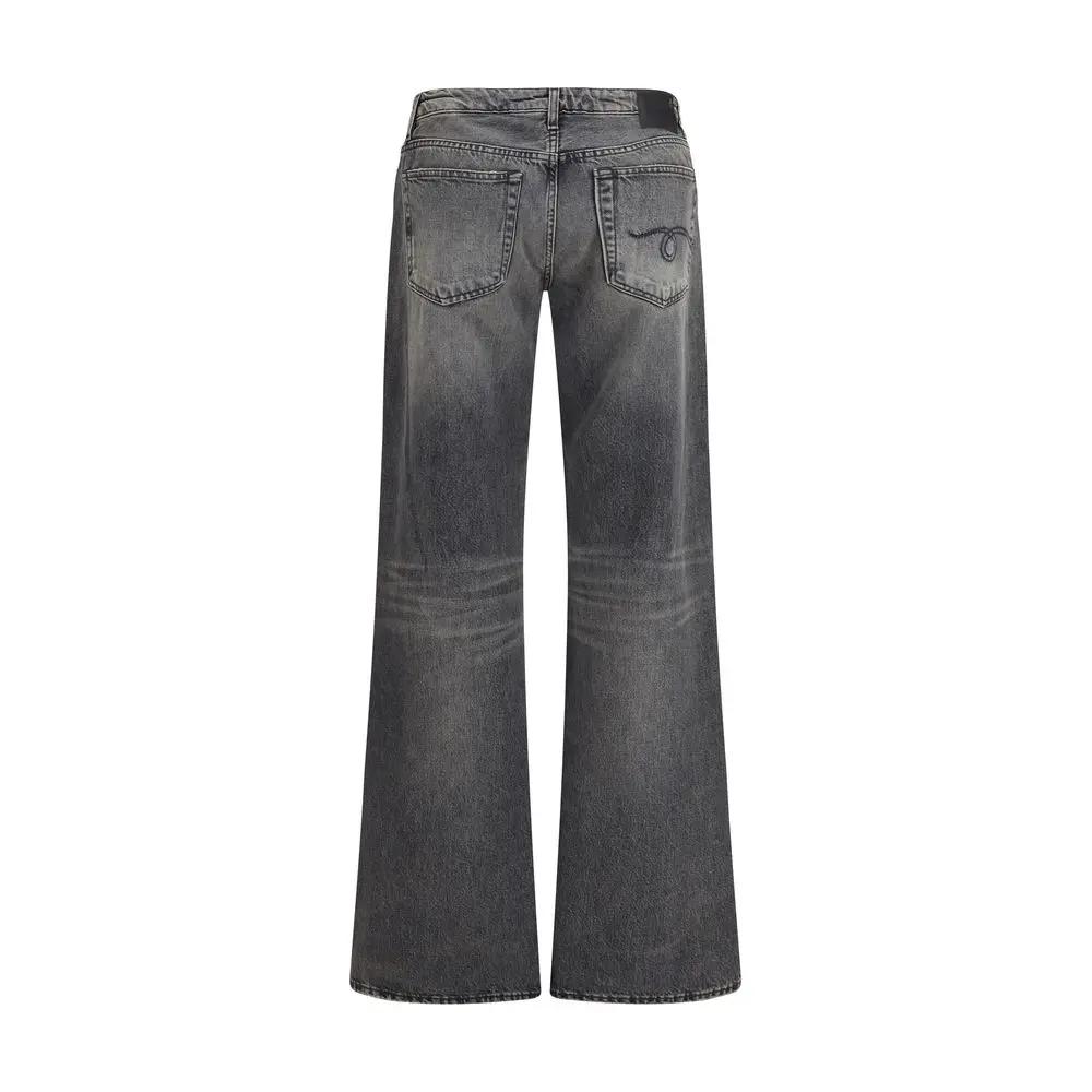 Jeans R13 coupe droite en coton gris