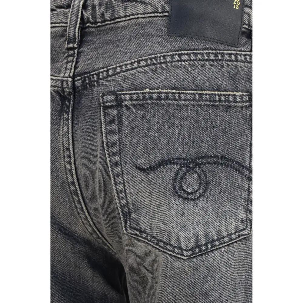 Jeans R13 coupe droite en coton gris