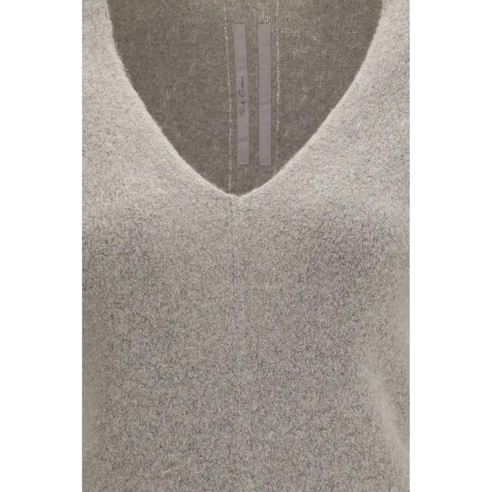 Pull Rick Owens gris en cachemire