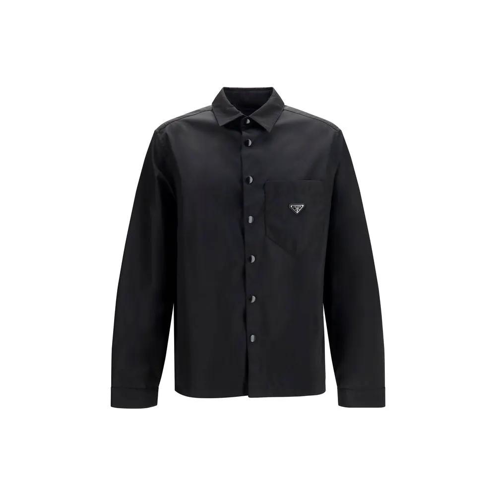 Chemise habillée Prada en polyamide recyclé noir