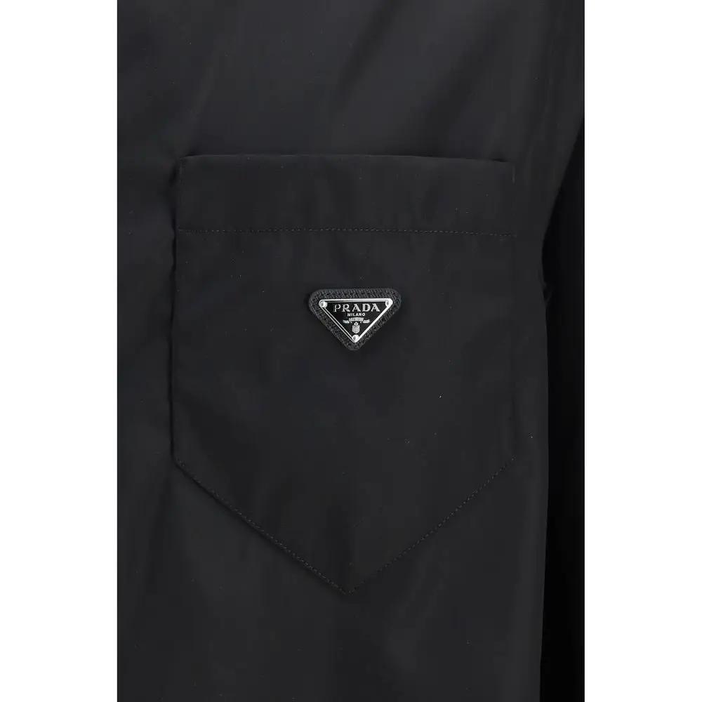 Chemise habillée Prada en polyamide recyclé noir