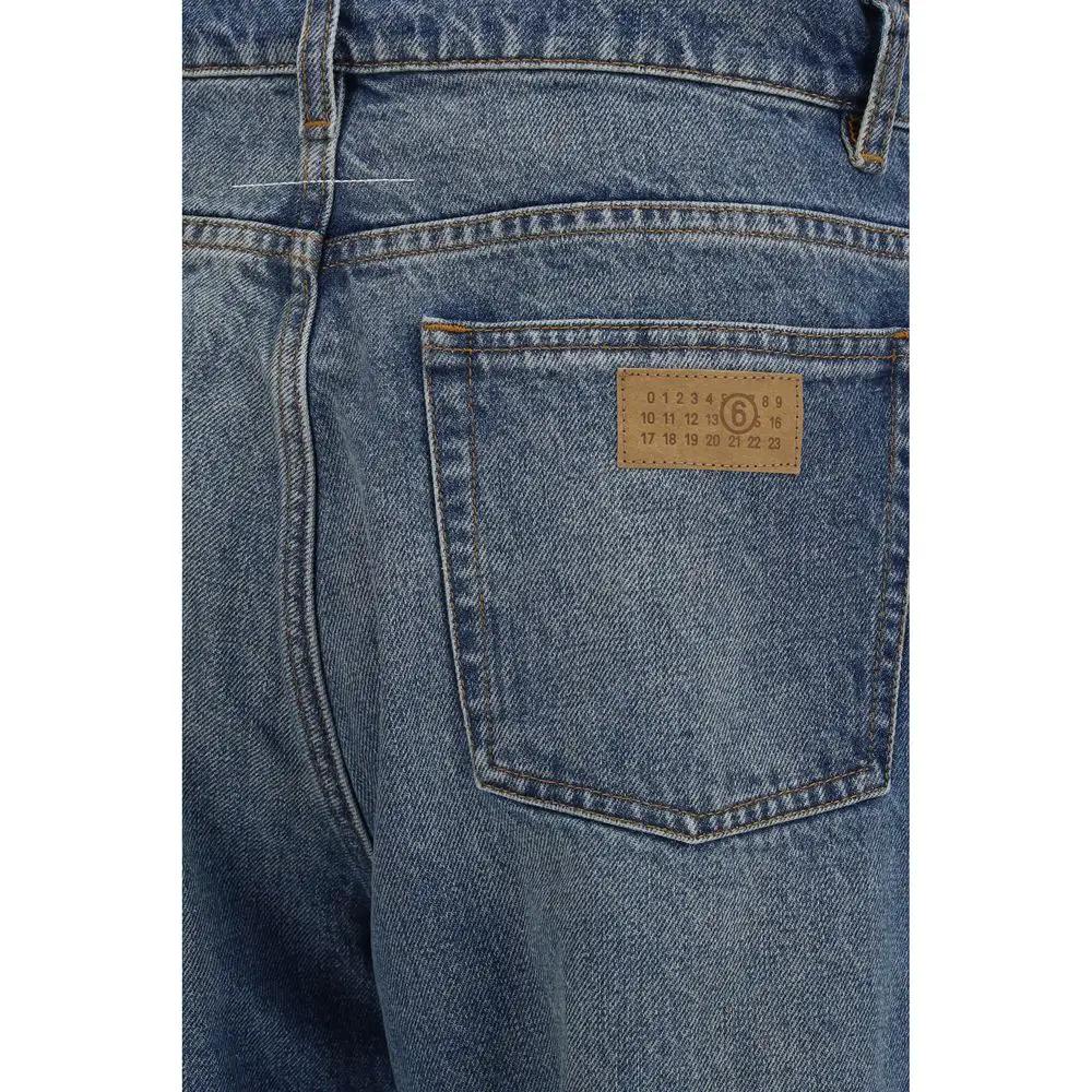 MM6 Blue Cotton Straight-Leg Jeans