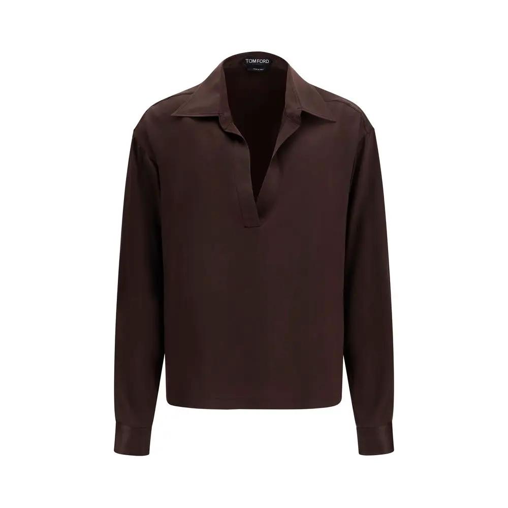 Tom Ford Brown Silk Dress Shirt