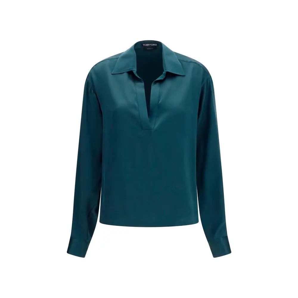 Chemise en soie bleue Tom Ford