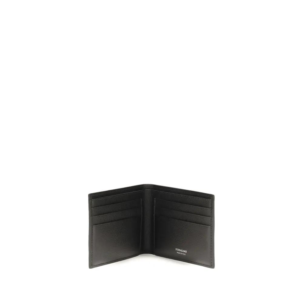 Ferragamo Black Calf Leather Bos Taurus Wallet