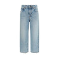 Balenciaga Blue Cotton Cropped Jeans