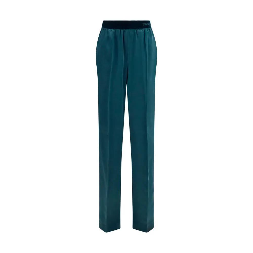 Tom Ford Blue Silk Casual Pants