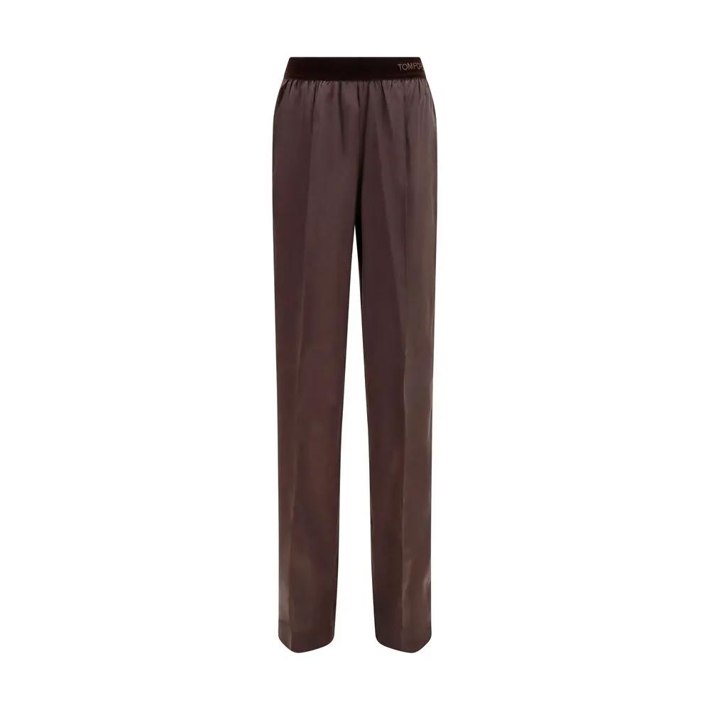 Tom Ford Brown Silk Casual Pants