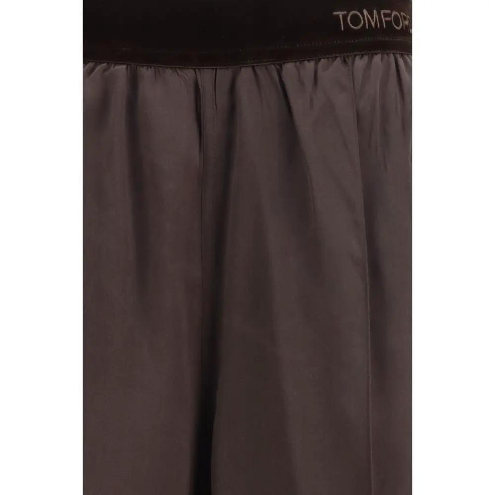 Tom Ford Brown Silk Casual Pants