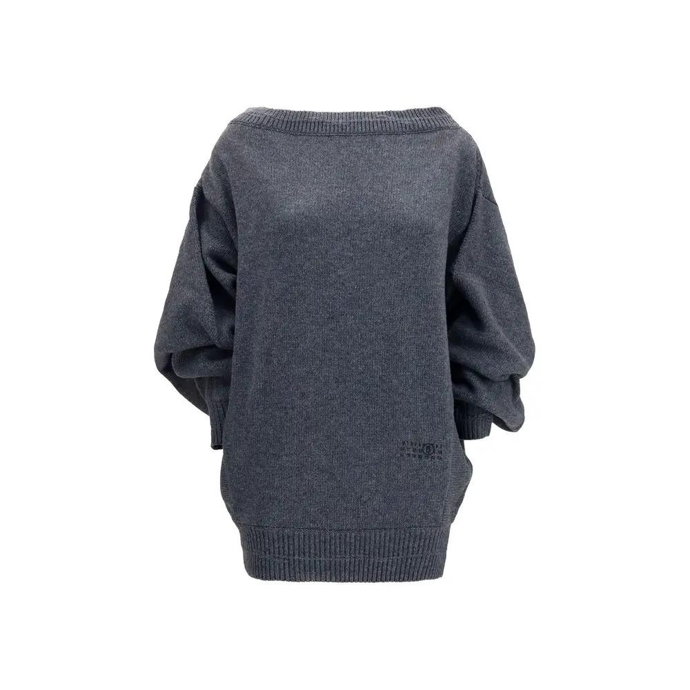 MM6 Gray Wool Oves Aries Casual Dress