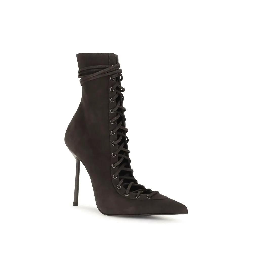 LE SILLA Brown Calf Leather Bos Taurus Lace-Up Boots