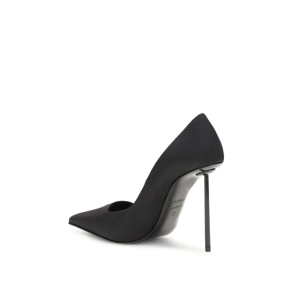 LE SILLA Black Calf Leather Bos Taurus High Heel Pumps