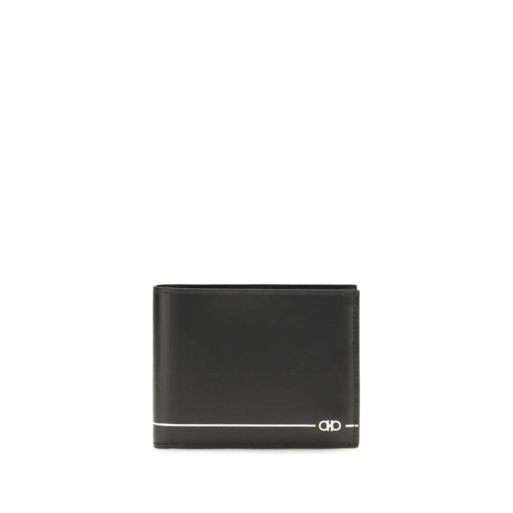 Portefeuille Ferragamo Bos Taurus en cuir de veau noir